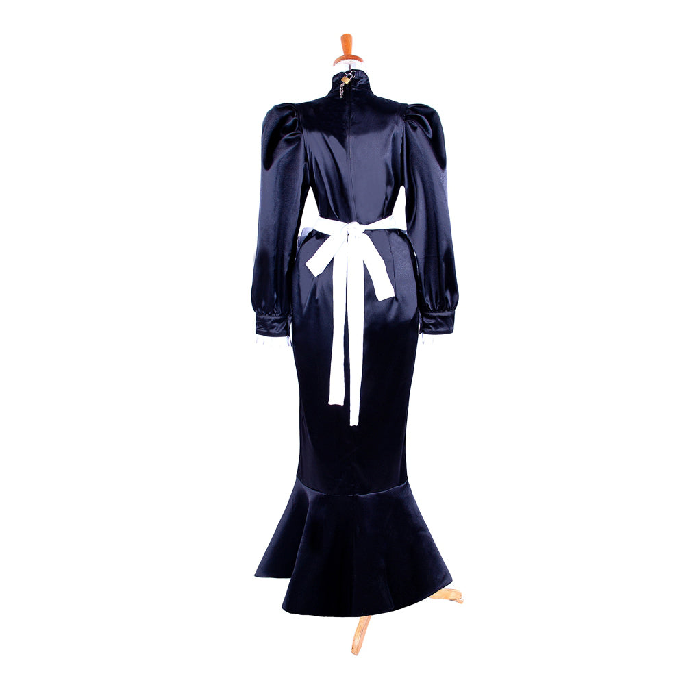 black satin dress G1595