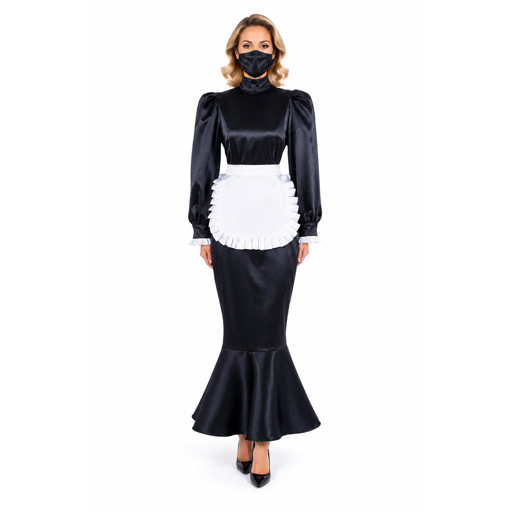 black satin dress G1595