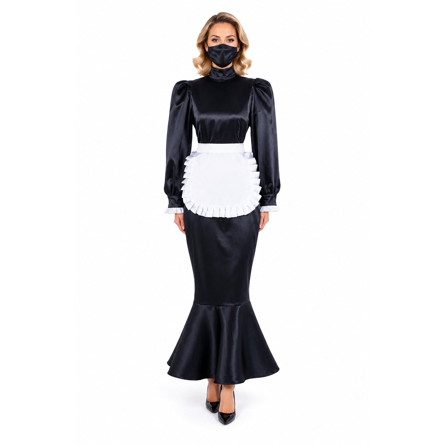 black satin dress G1595