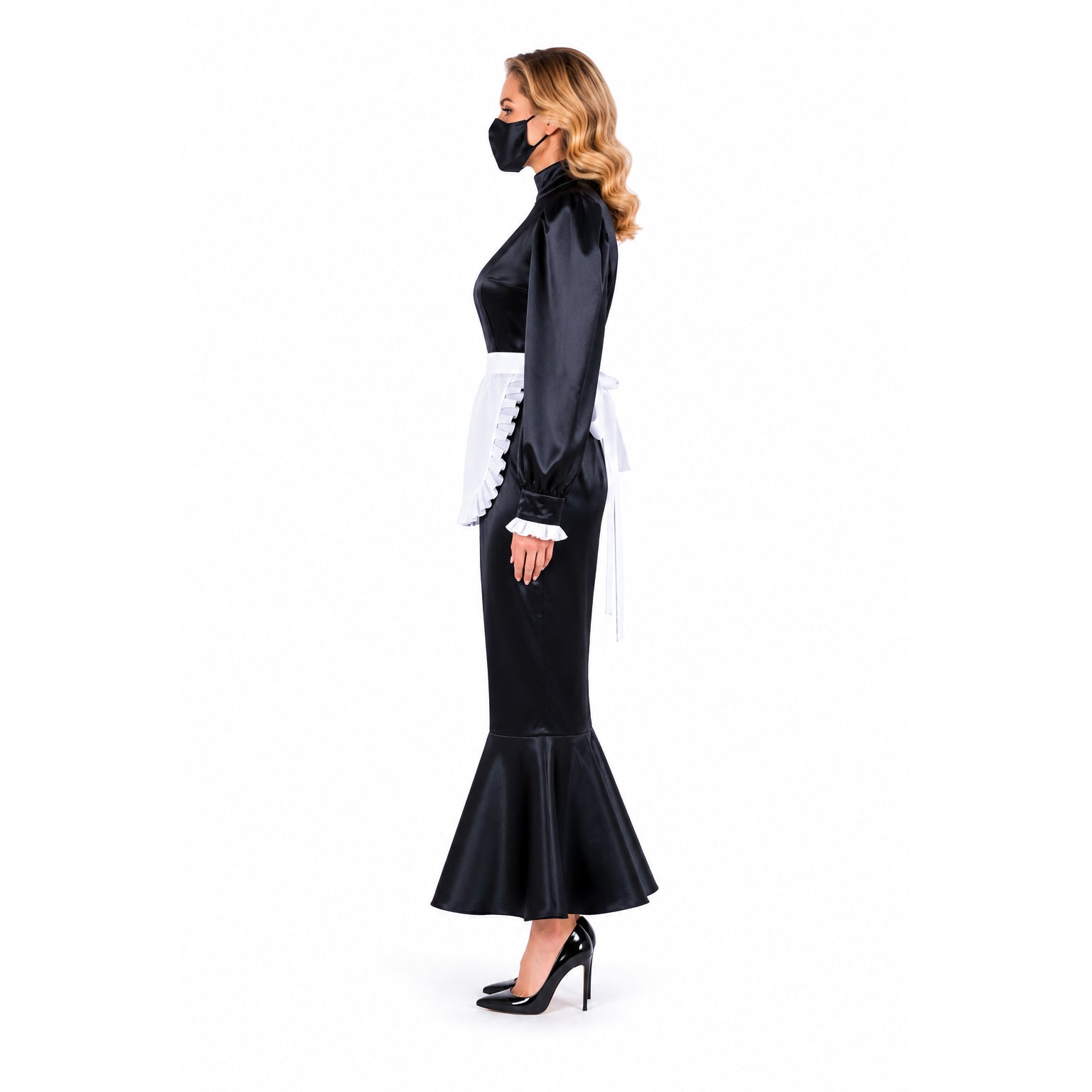 black satin dress G1595