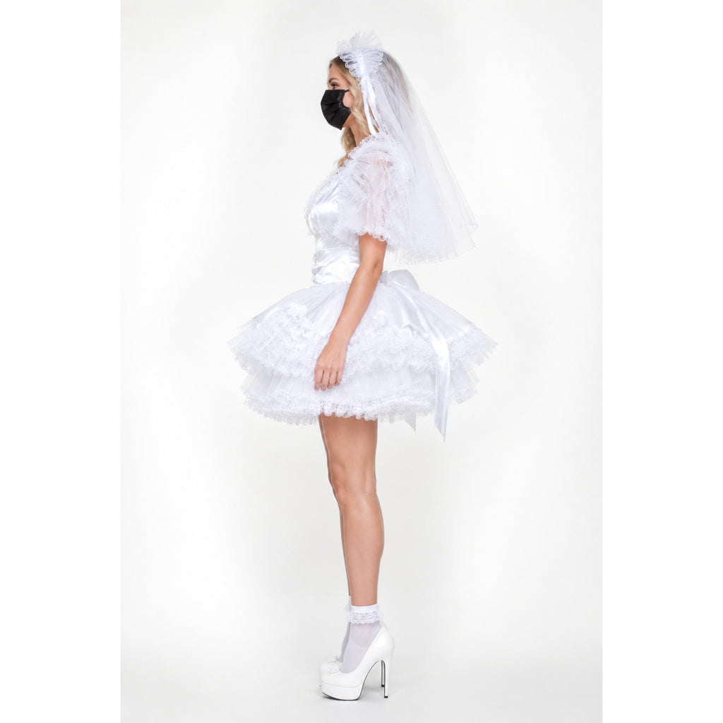 white satin organza dress G1596