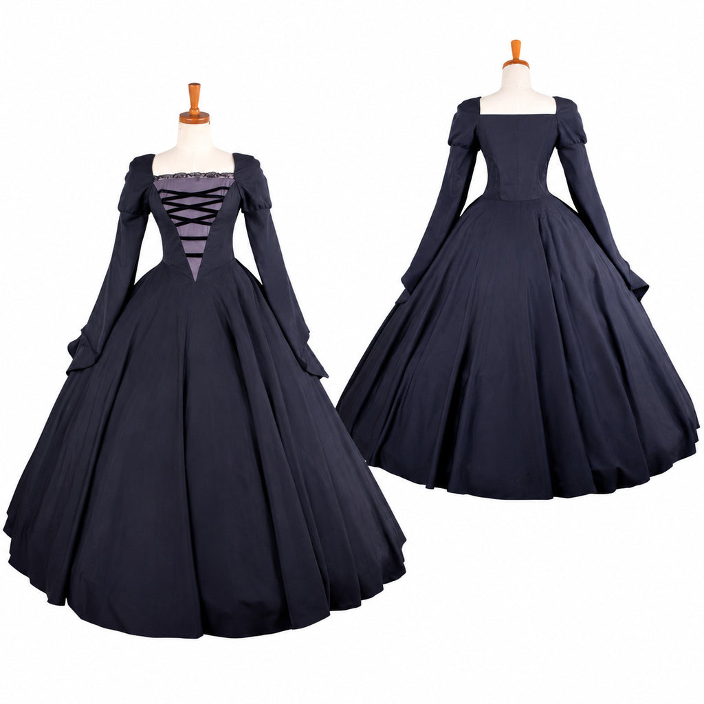 Gothic Navy Victorian Ball Gown G1608