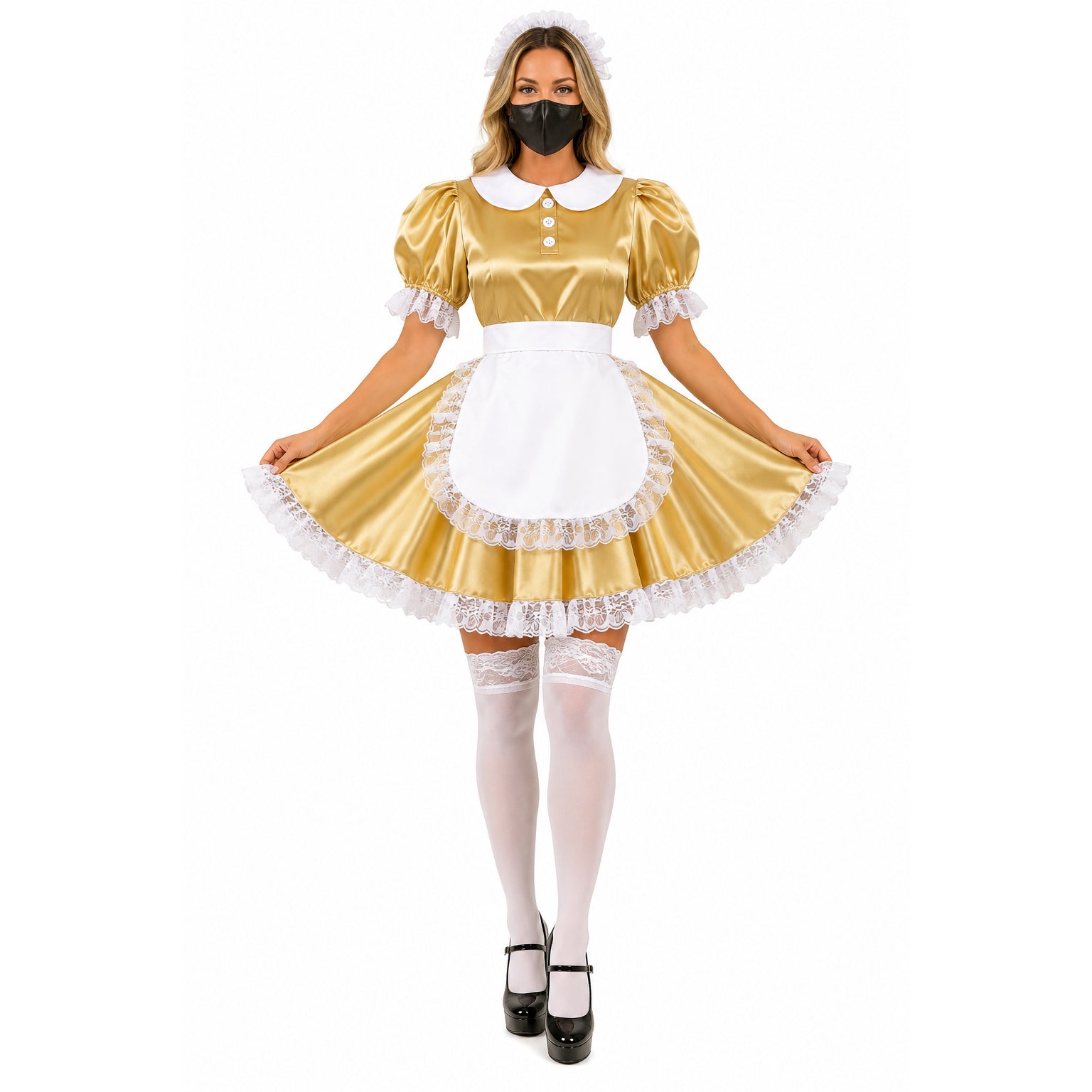 yellow satin dress G1610