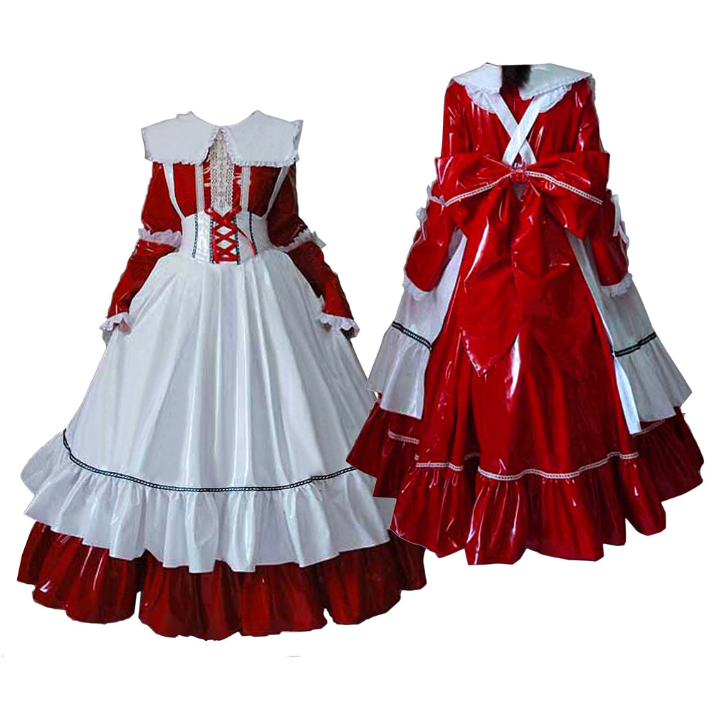 red thin pvc dress G1634