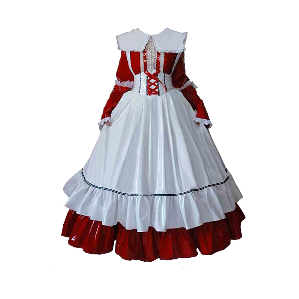 red thin pvc dress G1634