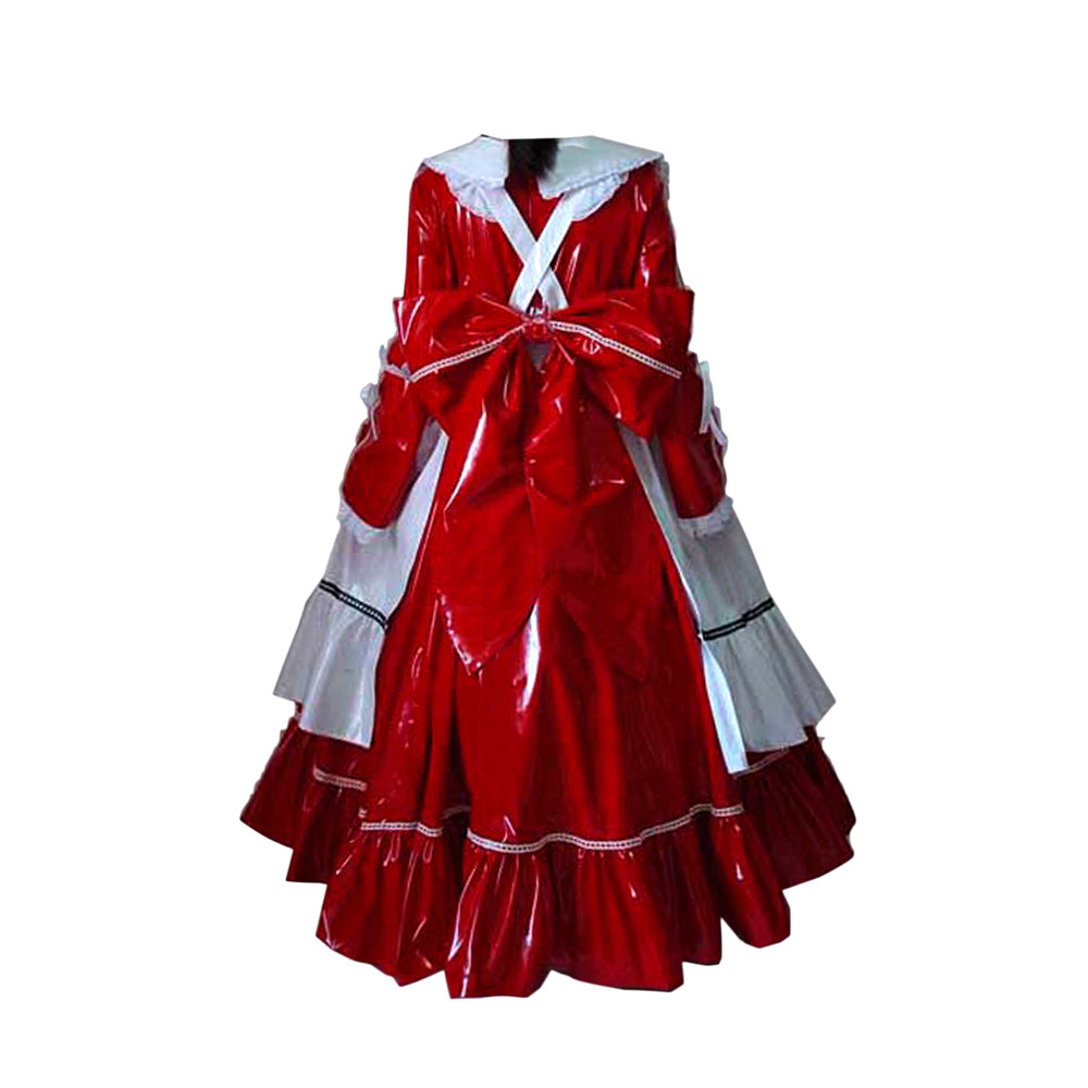 red thin pvc dress G1634