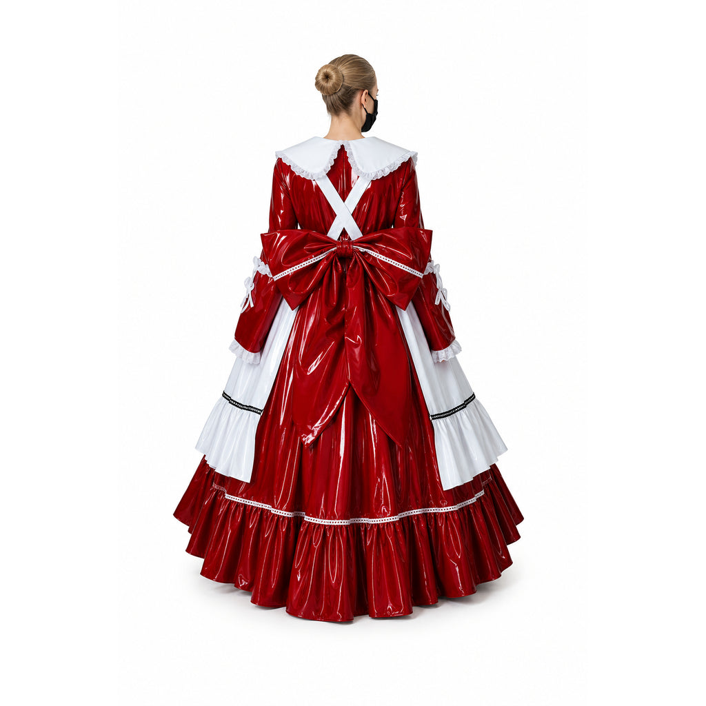 red thin pvc dress G1634