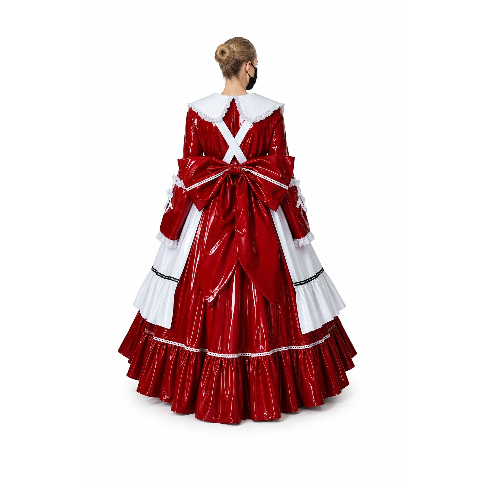 red thin pvc dress G1634
