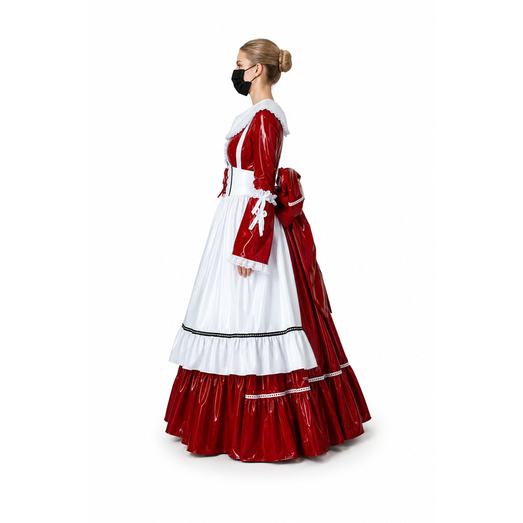 red thin pvc dress G1634