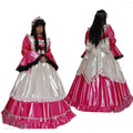 heißrosa dünnes PVC-Kleid G1636