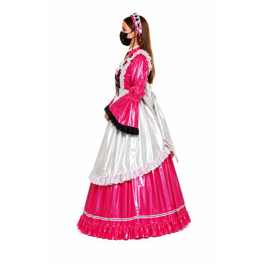 heißrosa dünnes PVC-Kleid G1636