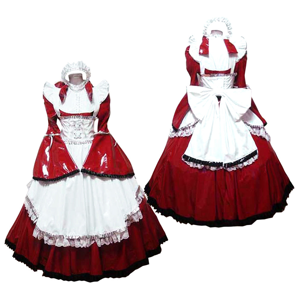 red thin pvc dress G1638