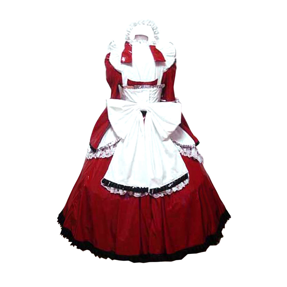red thin pvc dress G1638