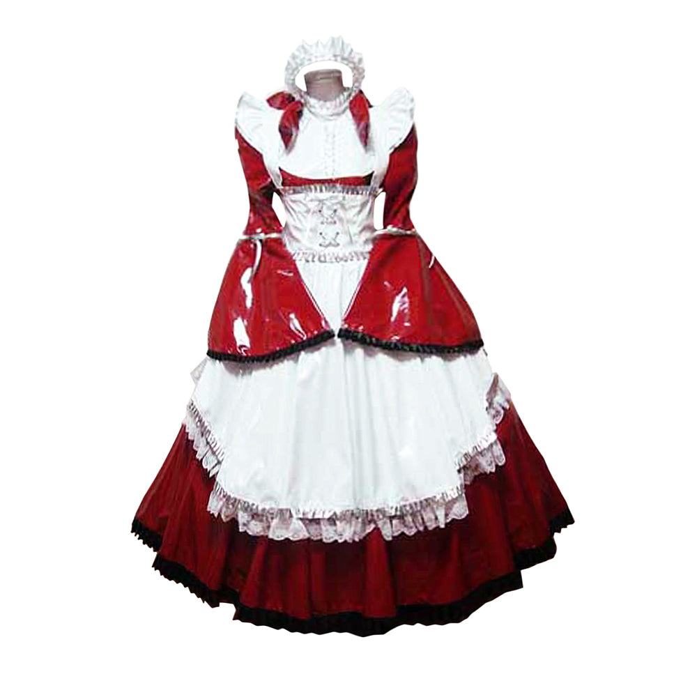 red thin pvc dress G1638