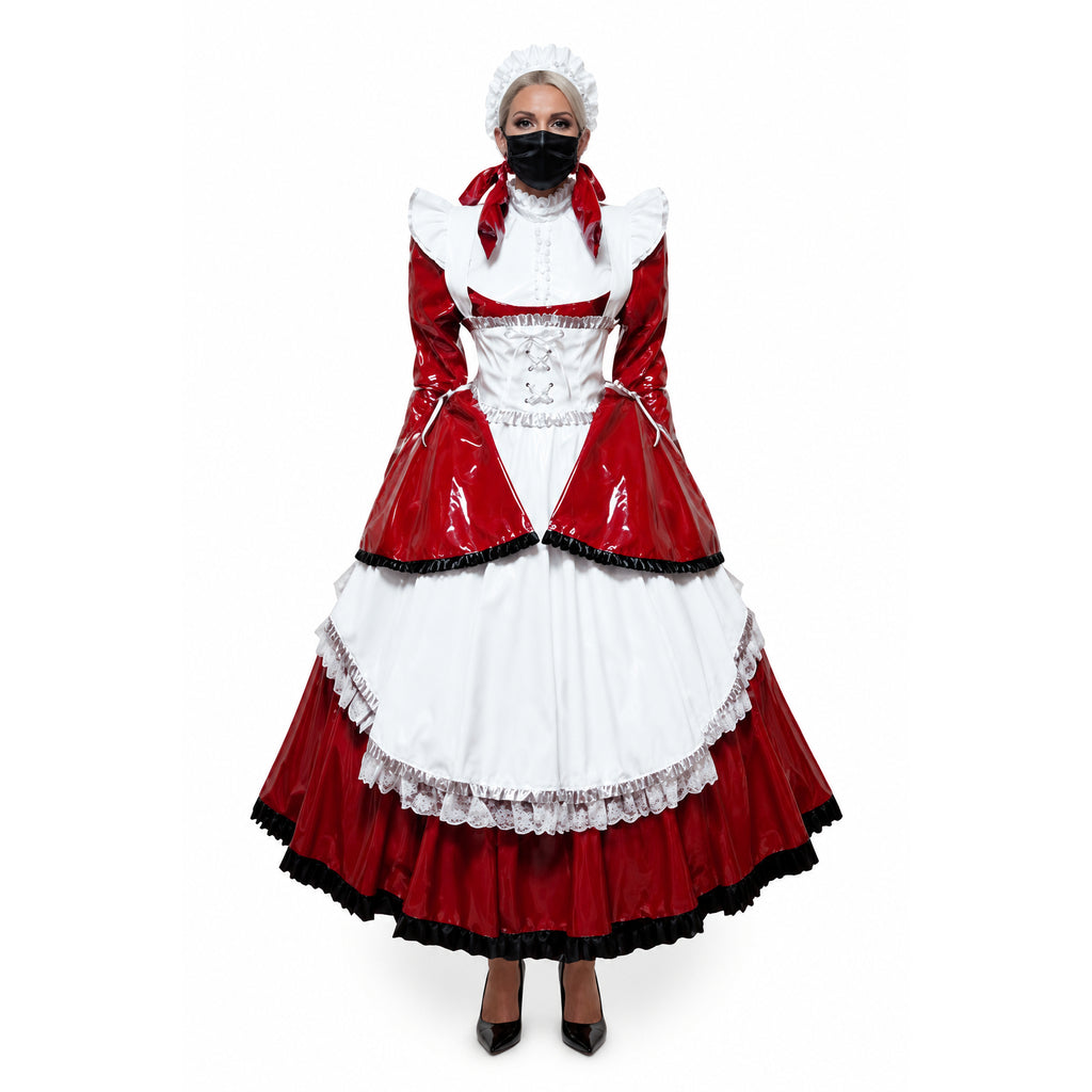 red thin pvc dress G1638