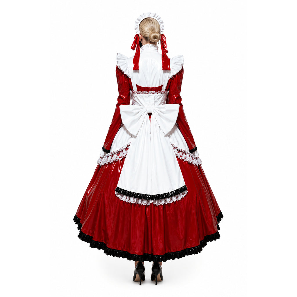 red thin pvc dress G1638