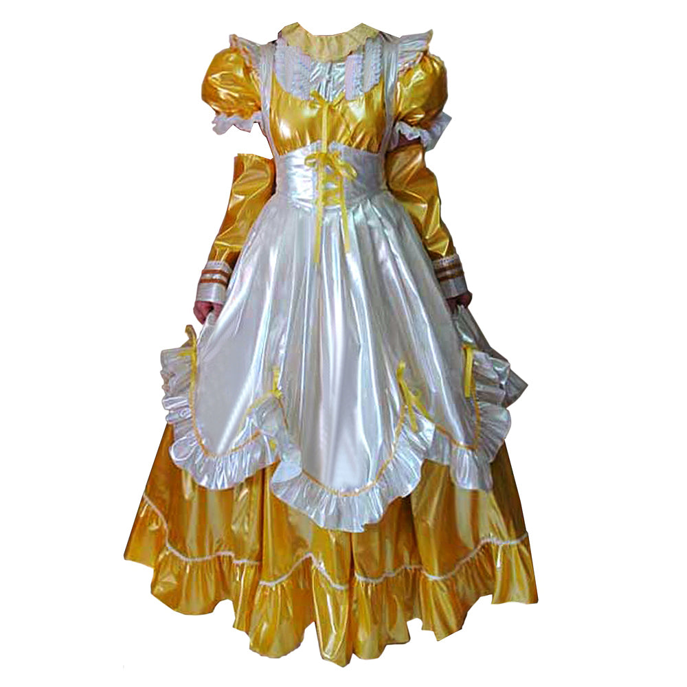 gelbes, dünnes PVC-Kleid G1639