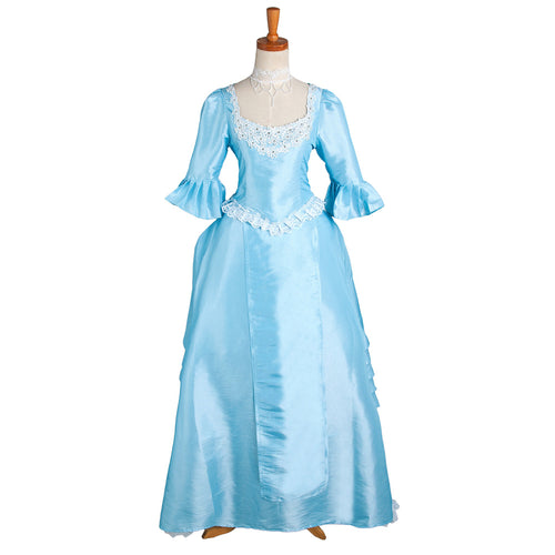 Robe en taffetas bleu layette G1641