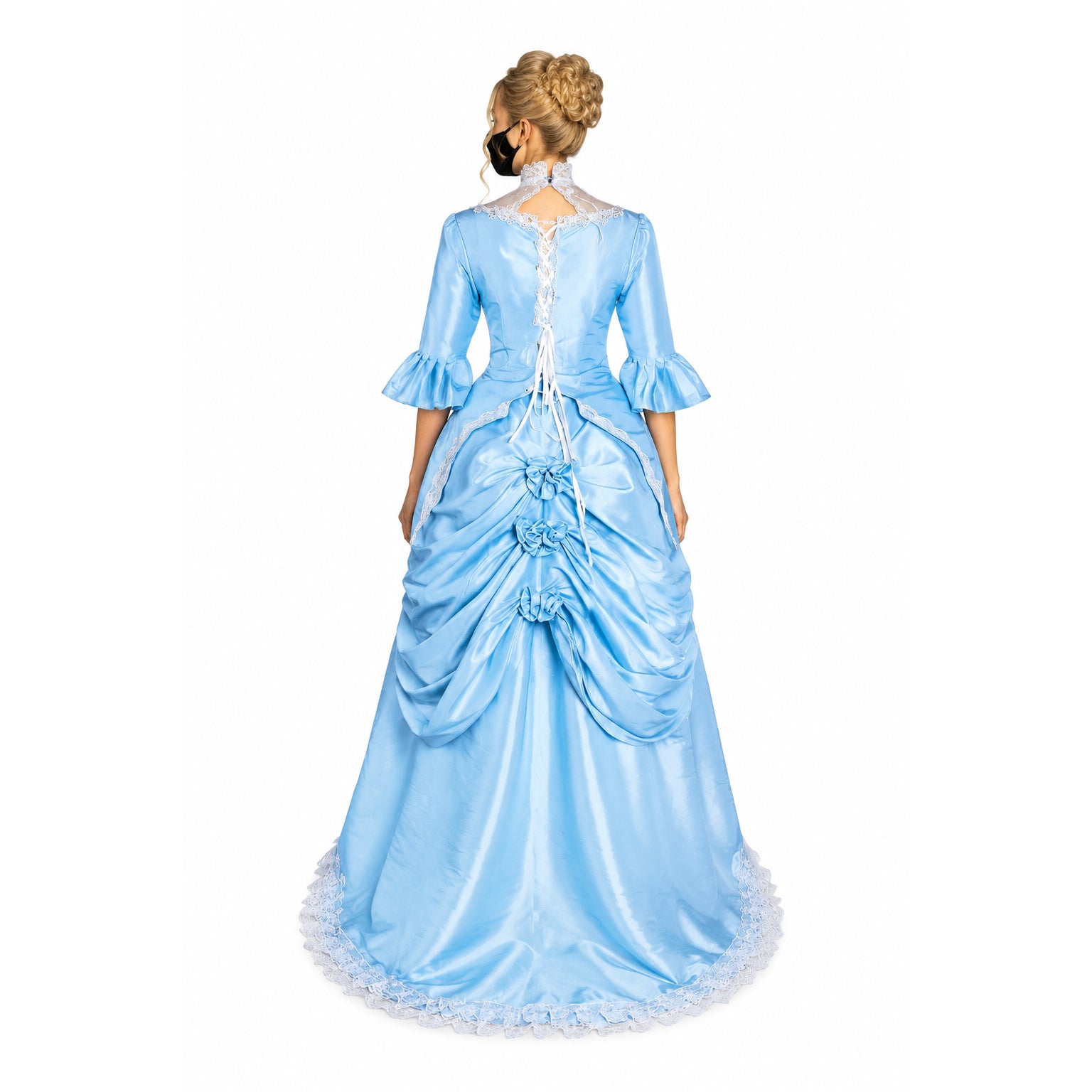 Babyblaues Taftkleid G1641