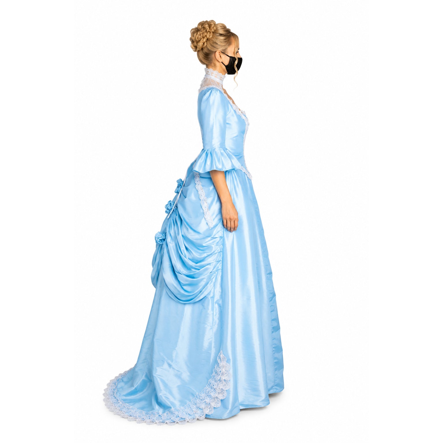 Babyblaues Taftkleid G1641