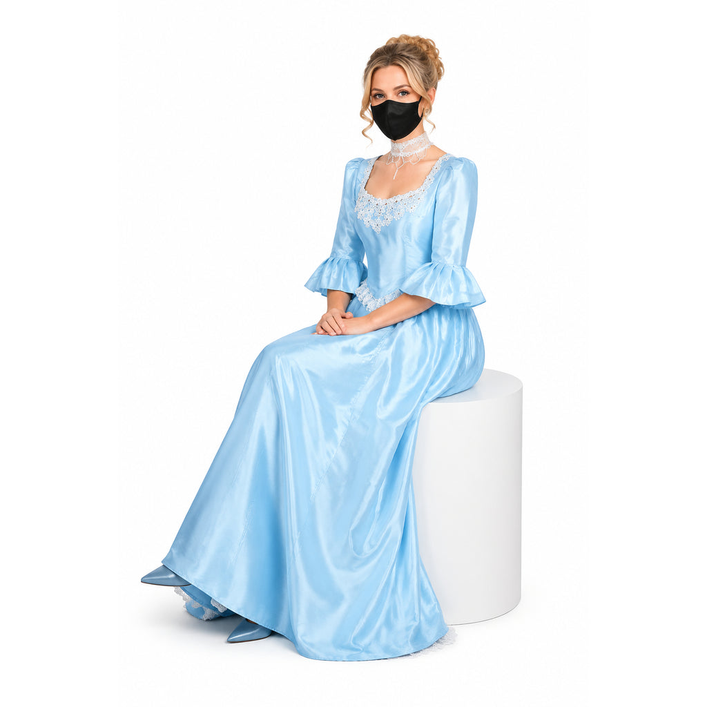 Babyblaues Taftkleid G1641