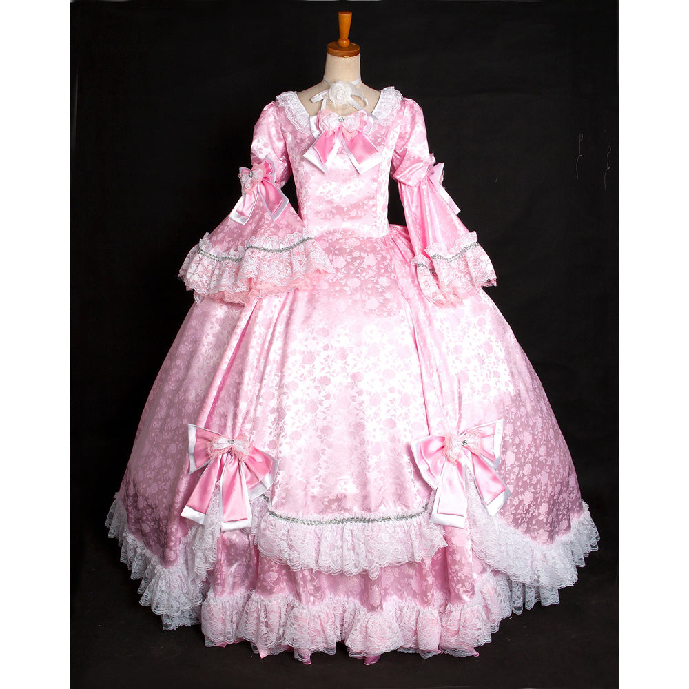 pink satin dress G1642