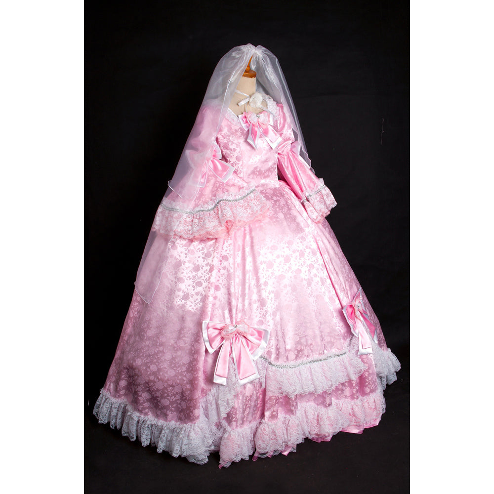 pink satin dress G1642