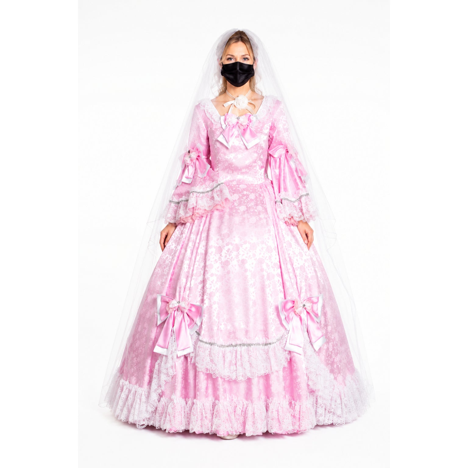 pink satin dress G1642