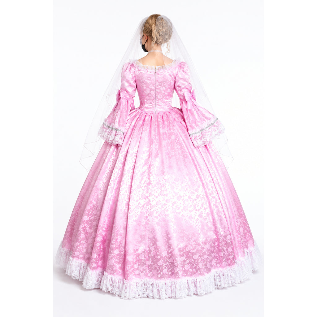 pink satin dress G1642