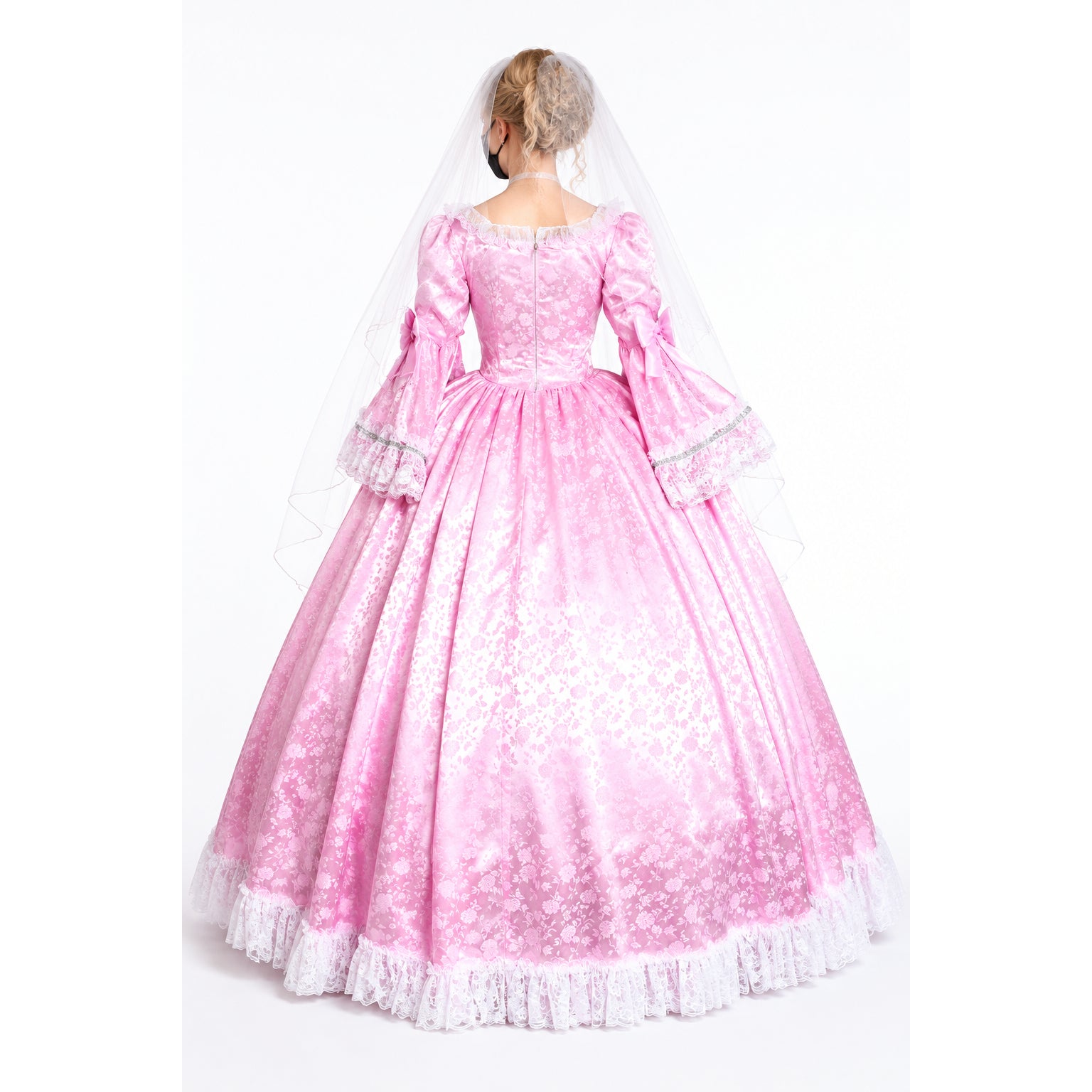 pink satin dress G1642