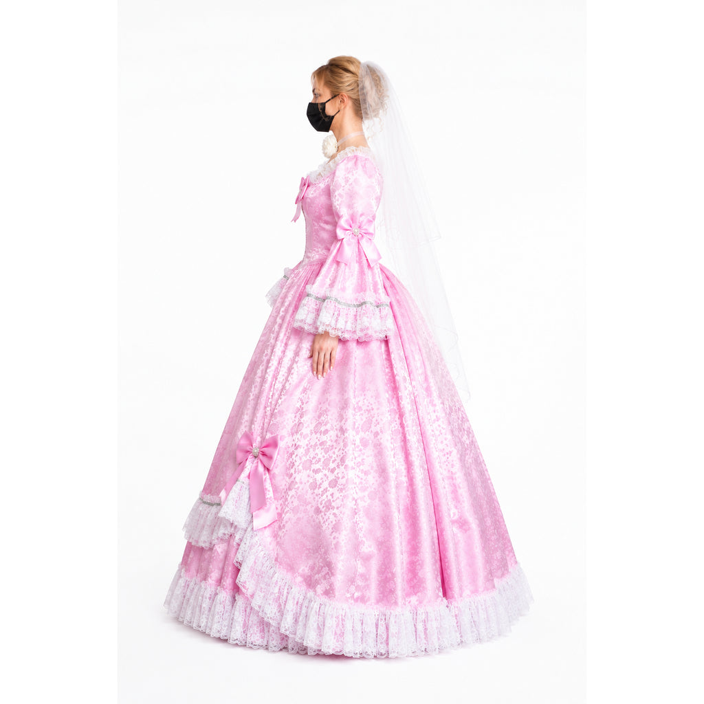 pink satin dress G1642