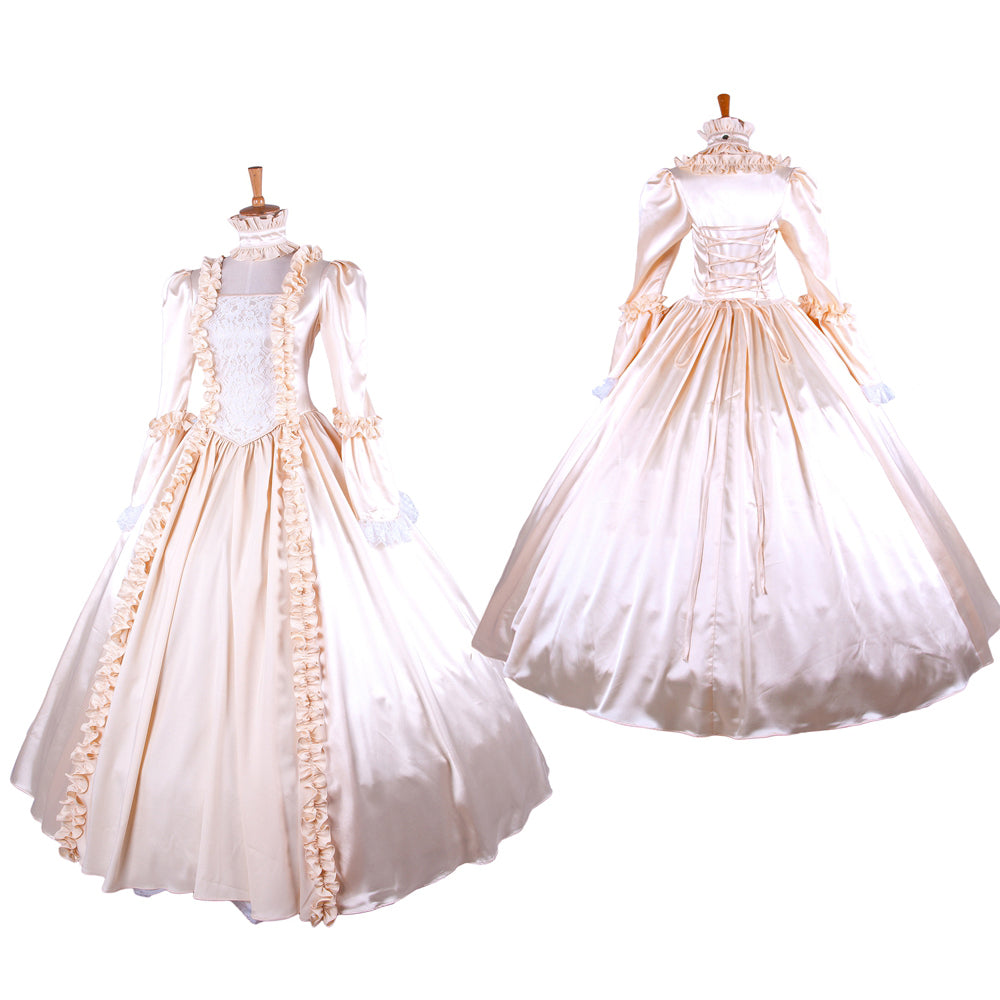 Beige satin dress G1643