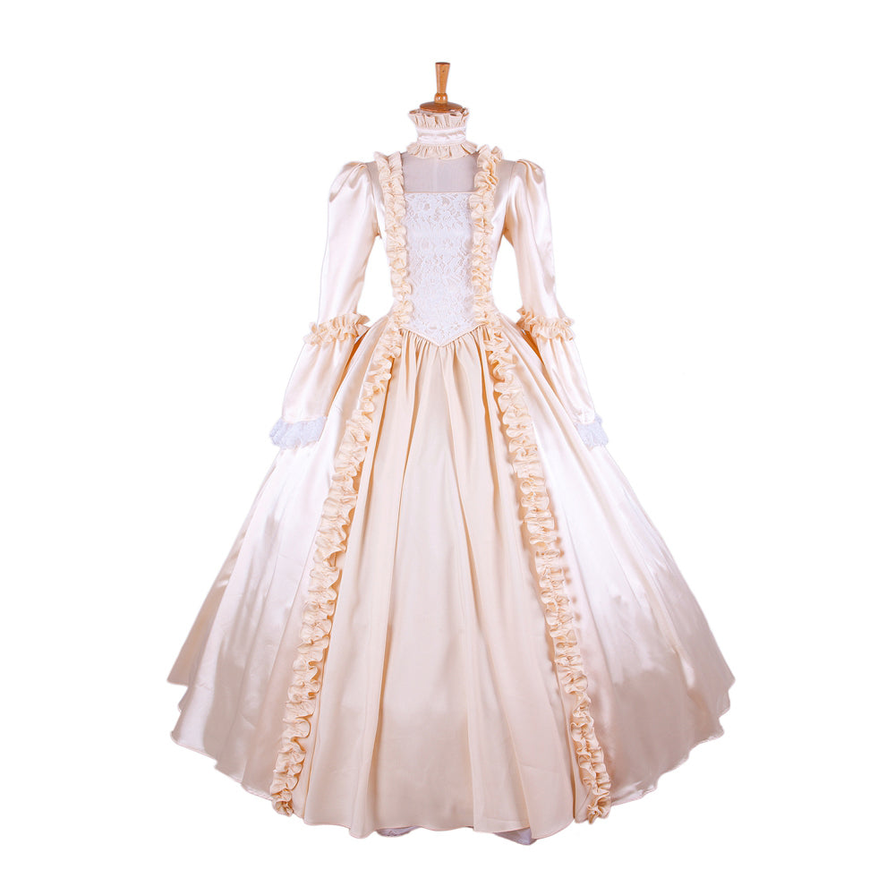 Beige satin dress G1643