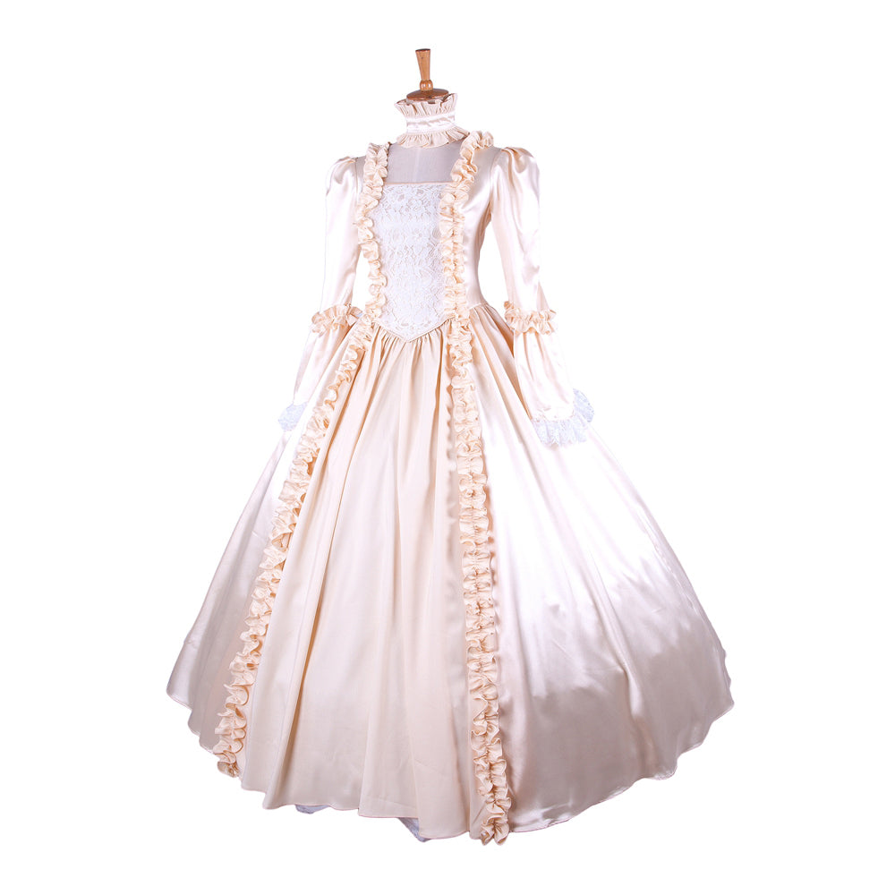 Beige satin dress G1643