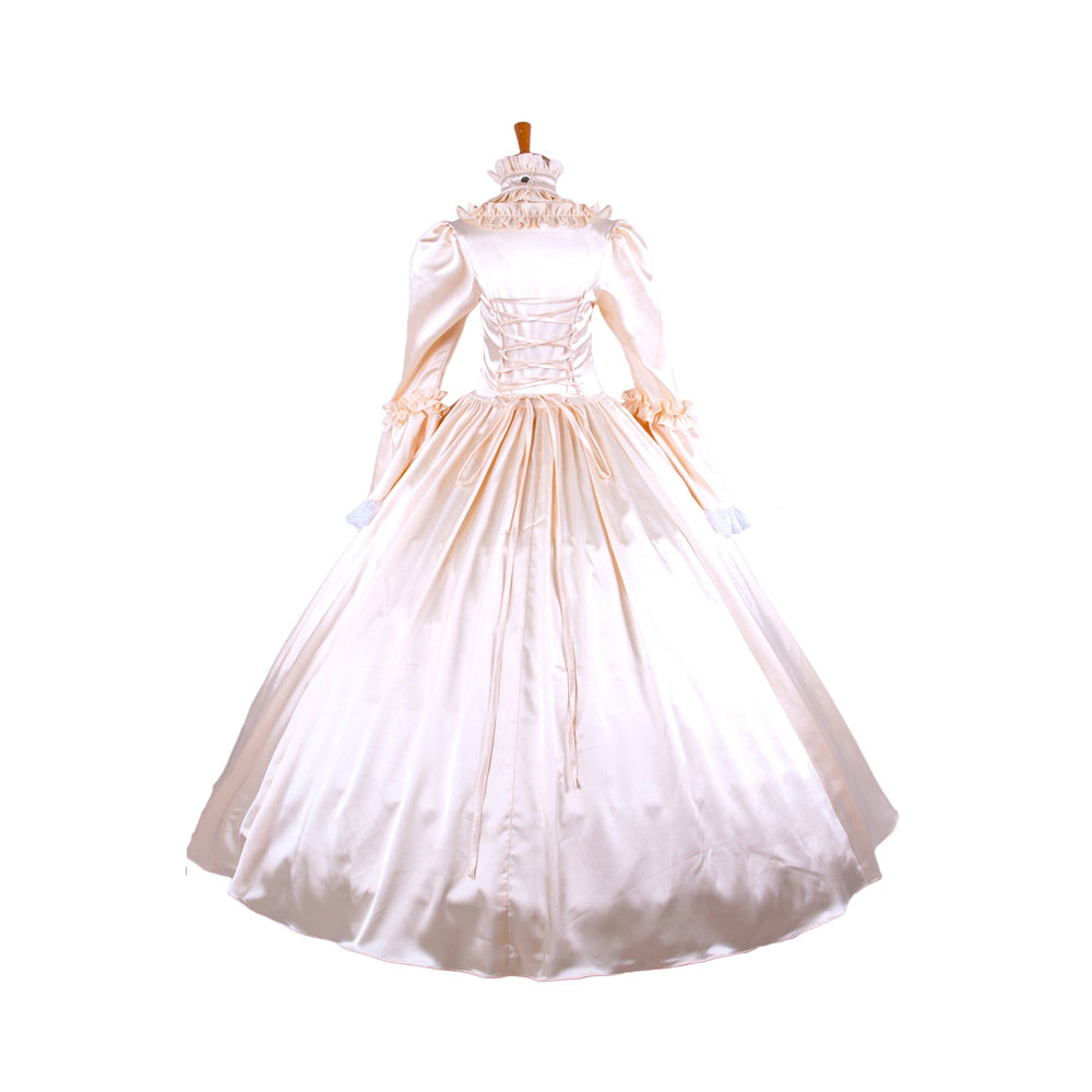Beige satin dress G1643