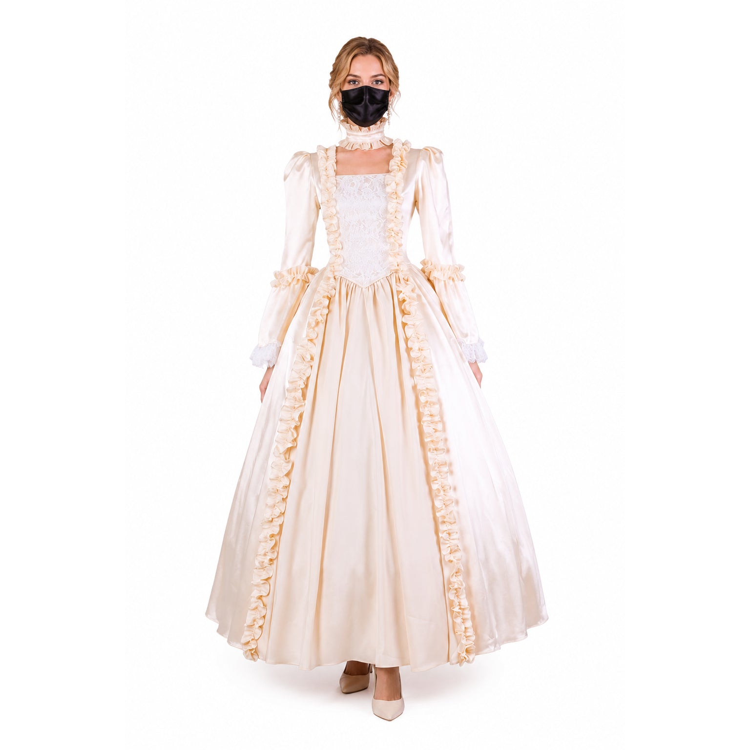 Beige satin dress G1643