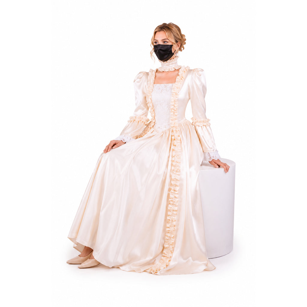 Beige satin dress G1643