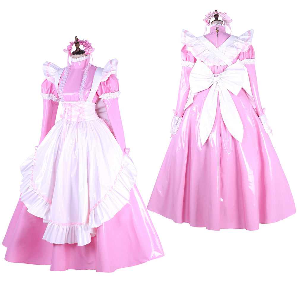 pink thin pvc dress G1649