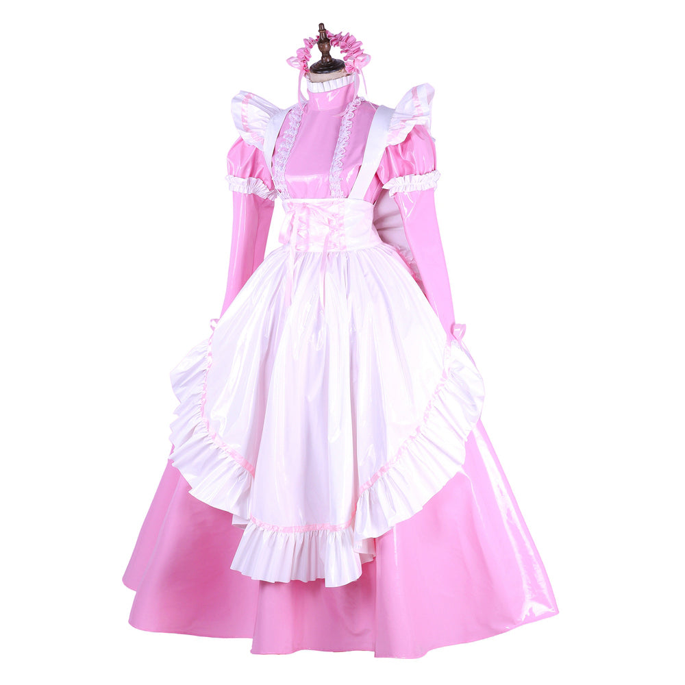 pink thin pvc dress G1649