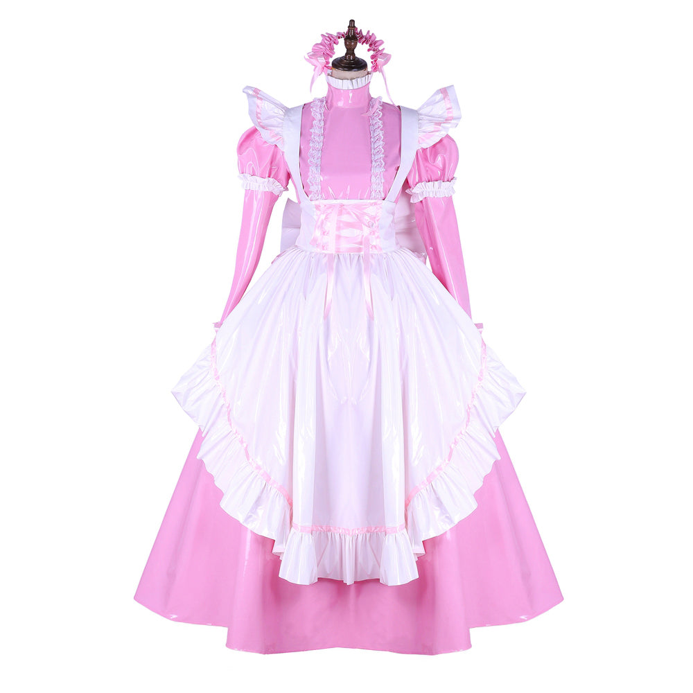 pink thin pvc dress G1649