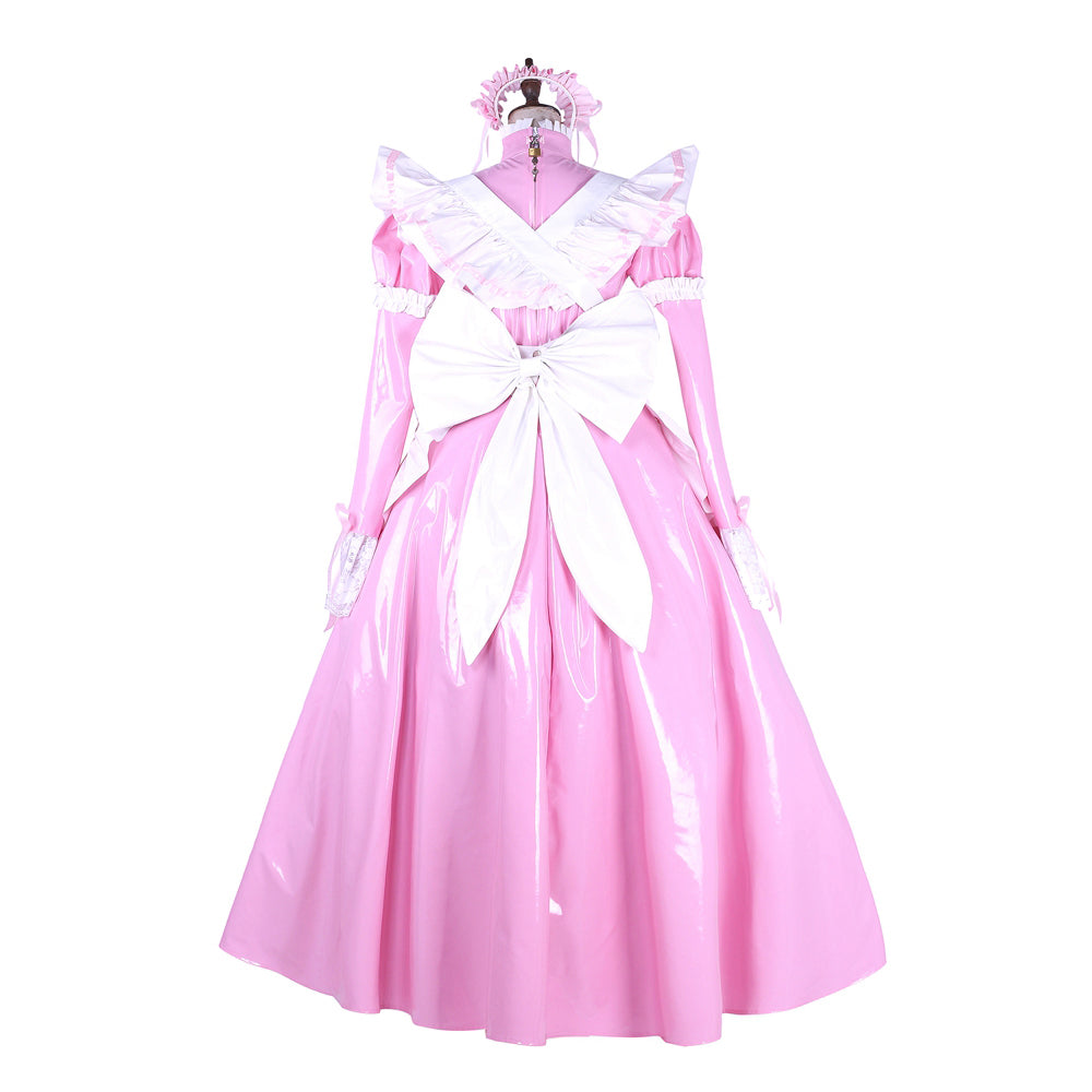 pink thin pvc dress G1649