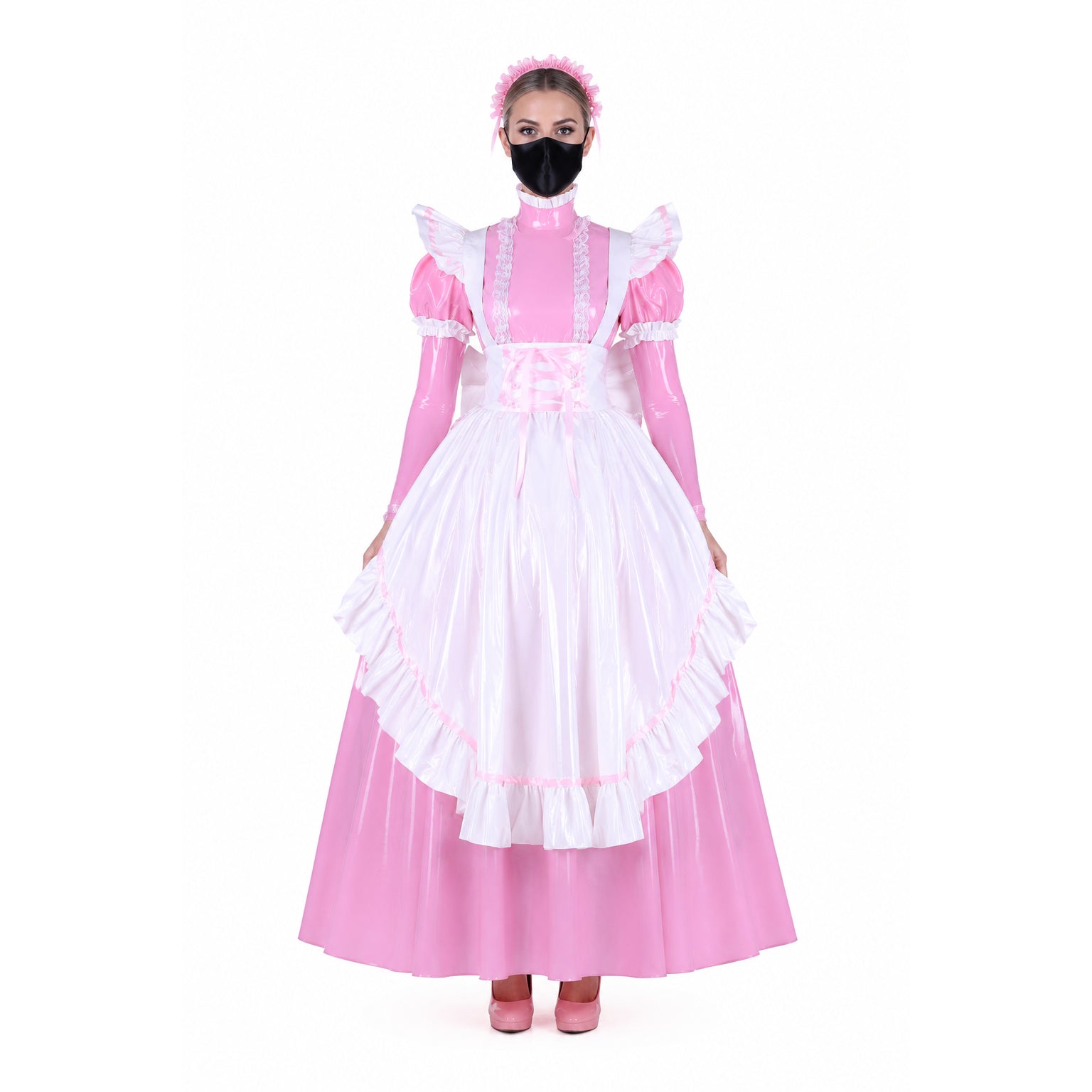 pink thin pvc dress G1649