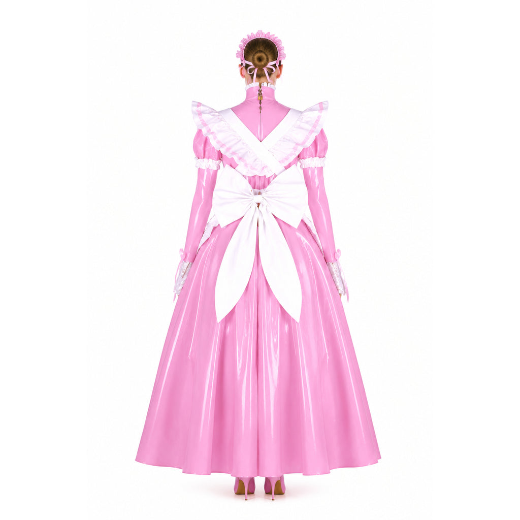 pink thin pvc dress G1649