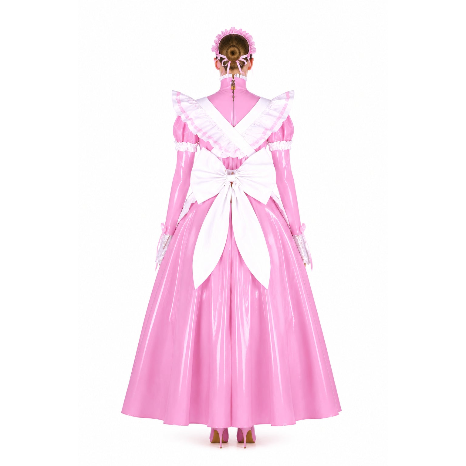 pink thin pvc dress G1649