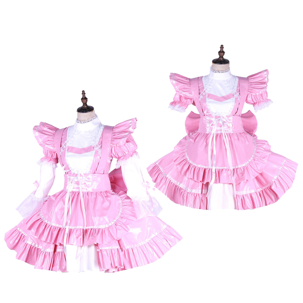 pink thin pvc dress G1650