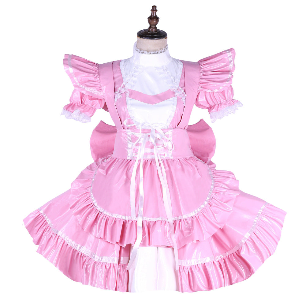 pink thin pvc dress G1650