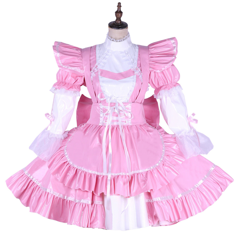 pink thin pvc dress G1650