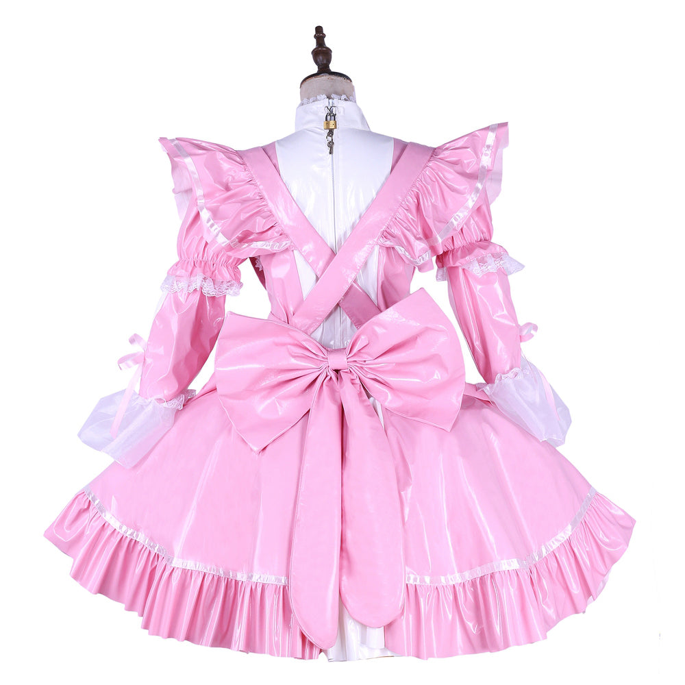 pink thin pvc dress G1650