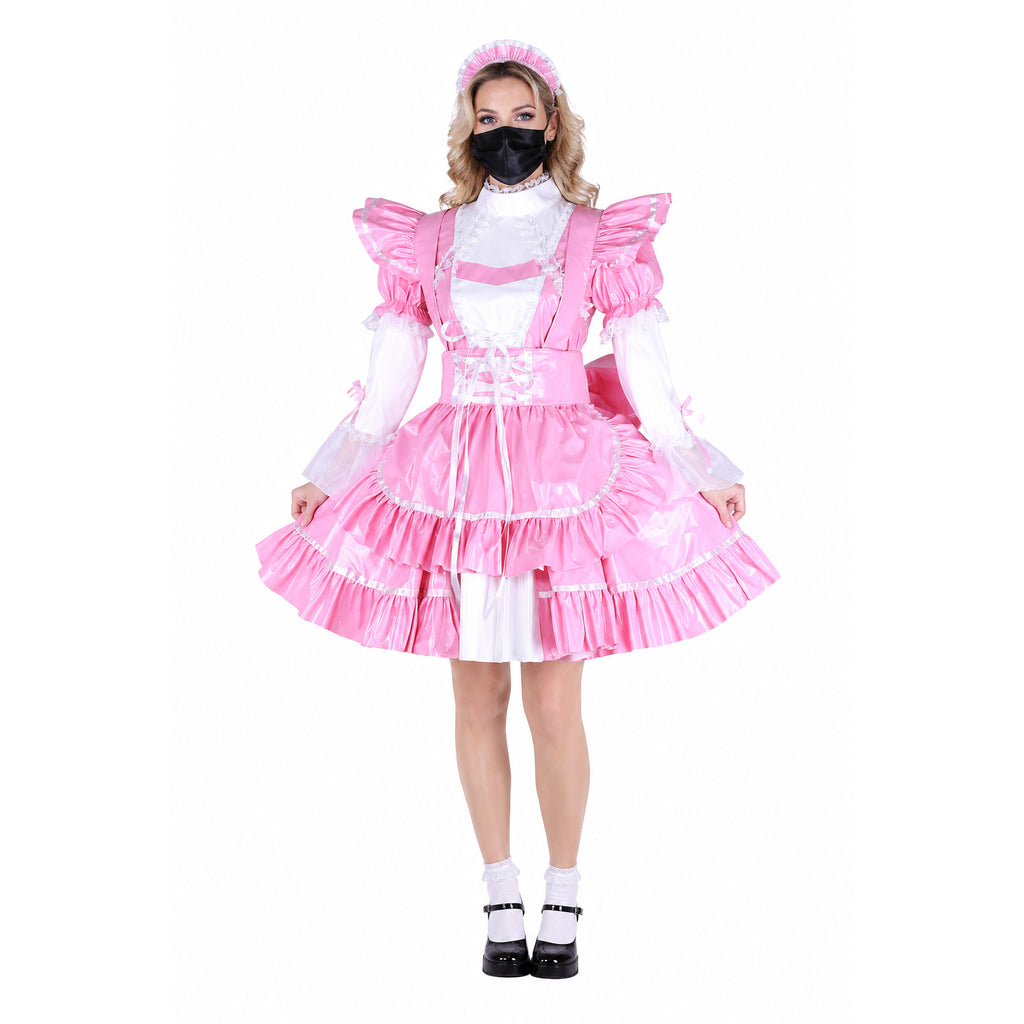 pink thin pvc dress G1650