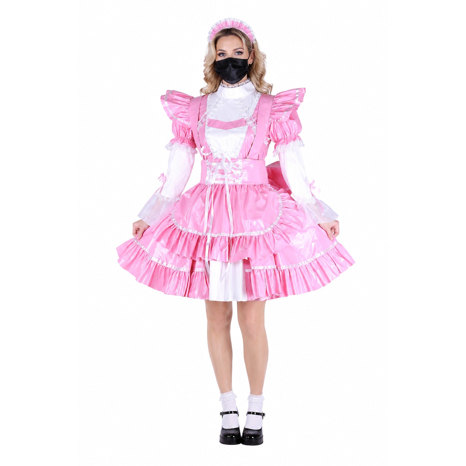 pink thin pvc dress G1650